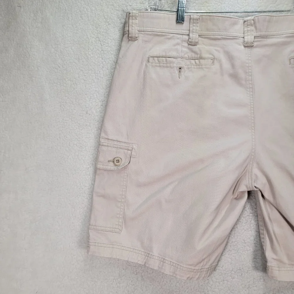 St. Johns Bay Beige Comfort Stretch Relax Casual Outdoor Men's Cargo Shorts